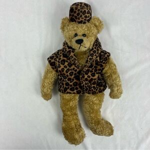 1993 Ty Isabella 14" Teddy Bear Plush w/ Leopard Print, Jointed Limbs
